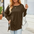 thumbnail image 6 of Zpanxa Fall Shirts Sales Womens Autumn Winter Plus Size Pullover Tops Casual Long Sleeve Blouse Sweatshirt, Coffee, XXXXL, 6 of 8