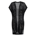 thumbnail image 5 of Time and Tru Women's Openwork Knit Coverup, Size XXL/XXXL, Black Soot, 5 of 5