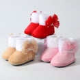 thumbnail image 6 of Gvdentm Girls Pink Winter Shoes Unisex Warm Lining Soft Boots Baby Winter Ankle Non-Slip Rubber Texture Sole Toddler Winter Snow Crib Shoes(Red,5), 6 of 8