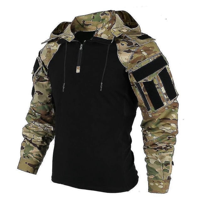 Camisa táctica para hombre, camiseta de combate militar de camuflaje estadounidense, Airsoft, Paintball, ropa de caza y acampada Y1