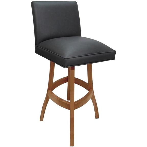 Extra Tall Solid Wood Bar Stool Sommerville 34" Seat - Gray Vinyl - Honey