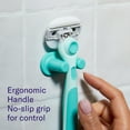 thumbnail image 5 of Flamingo Women's Moisture Plus Razor Set with Razor Handle, 2 Blade Refill Cartridges, and Shower Holder, Seafoam, 5 of 9