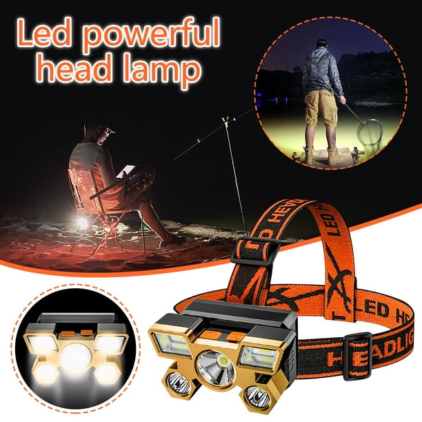 Linterna de Minero recargable onlyliua con Cinco faros Luz potente