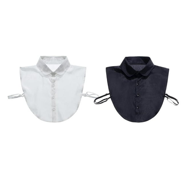 2 piezas de imitación de cuello y negro media collares desmontables para niñas y mujeres