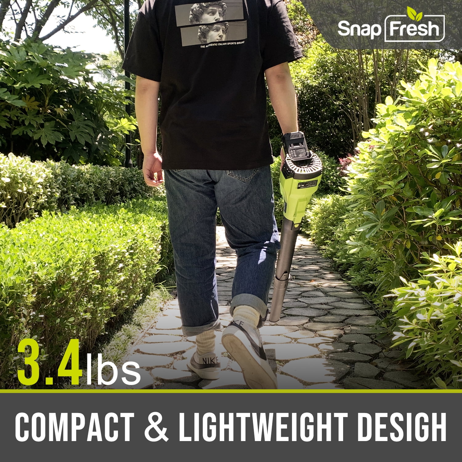 Cordless Leaf Blower - SnapFresh 140 MPH Leaf Blower with Battery & Charger, 2 Section Tubes, Free Control Speed,Lightweight