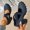 Blue, variant on Women's Crisscross Elastic Strap Block Heel Sandals Solid Color Spring Summer Fashion Casual Outdoor High Heel Sandals Gray 9.5(43)