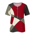 thumbnail image 4 of Blusa informal elegante de manga corta con cremallera y cuello redondo para mujer OAVQHLG3B Store lin121212, 4 of 5