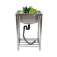 thumbnail image 5 of Single Bowl Commercial Utility Sink, Stainless Steel Freestanding Kitchen Sink with Storage Shelf Polished Silver, 5 of 8