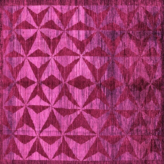 Ahgly Company Indoor Square Abstract Pink Modern Area Rugs, 5' Square