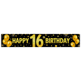 thumbnail image 3 of Glittery Gold Happy 16th Birthday Banner Backdrop Background Party Supplies Photography Props for Birthday Celebrations Party Decorations Photo Booth Decor, 3 of 8