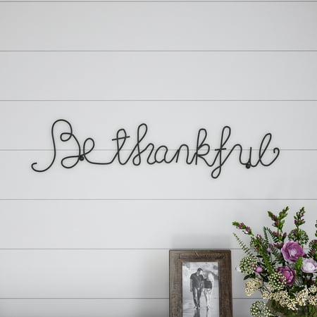 Metal Cutout- Be Thankful Cursive Cutout Sign-3D Word Art Home Accent Decor-Perfect for Modern Rustic or Vintage Farmhouse Style by Lavish Home