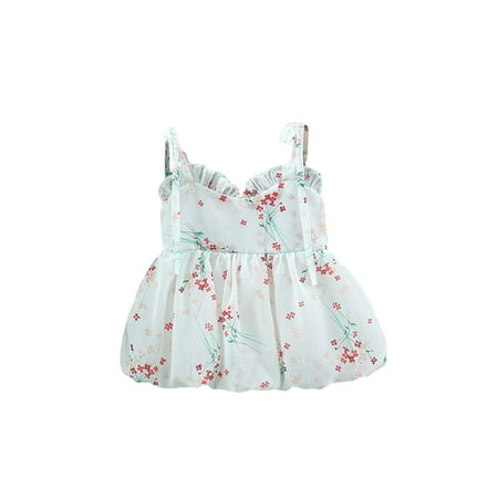 

Toddler Baby Girl Summer Dress Flower Print Sleeveless A-line Princess Dresses