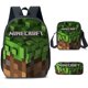 thumbnail image 1 of Mochila Escolar MINECRAFT Para Estudiantes De Escuela Primaria Y Secundaria En My World Game Periférica Conjunto De Tres Piezas De Peluche Animal Patung Muñecas Pulpo, 1 of 4