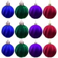thumbnail image 1 of Fiudx Navidad 12 Piezas Bolas De Navidad De Terciopelo Adornos De Bolas De Árbol De Navidad Flocados Bolas De Plástico Adornos Colgantes Decorativos De Navidad Decoración Del Árbol De Navidad 2,4 Pul, 1 of 1