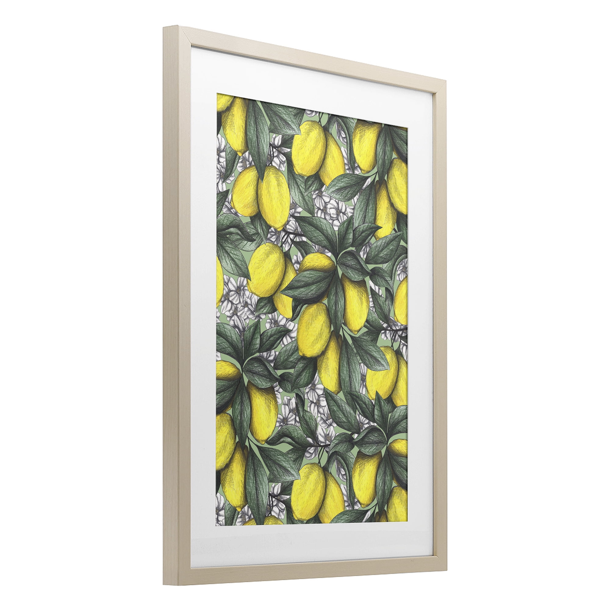 Under The Lemon Tree Birch Framed Print Under Glass, design by Cecilia Battaini