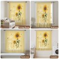 thumbnail image 5 of Yellow Sunshine Sunflower Semi Sheer Curtains Drapes for Living Room,Bedroom,French Doors Window 96 Inches Long,Pastoral Bees Farmhouse Floral Rod Pocket Chiffon Curtain Drapery Voile Draperies Panel, 5 of 8