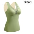 thumbnail image 2 of Camisas Térmicas Sin Mangas Para Mujer Chaleco Con Cuello En V Con Sujetador Incorporado Ropa Interior Camiseta Sin Mangas Térmica - Verde, 2 of 5