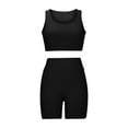 thumbnail image 5 of Idoravan Women Sets Clothing Clearance Fashion Women Two-Piece Round Neck Solid Sexy Sleeveless Tops and Short Pants Sets, 5 of 8