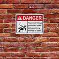 thumbnail image 5 of Weatherproof Horizontal ANSI Hazardous Material Sign (Hazardous Voltage Disconnect power before servicing machine or panel) 8 in" x 12 in" UV Resistant Indoor Outdoor Plastic Safety Warning SIgn, 5 of 7