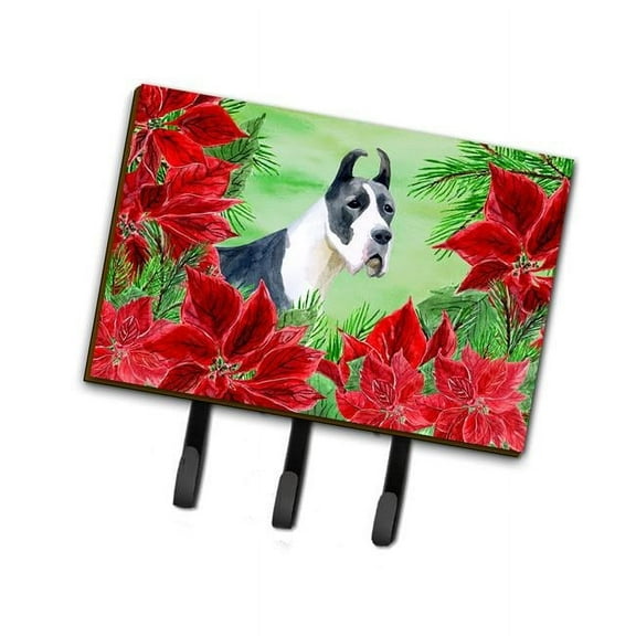 Harlequin Great Dane Poinsettas Leash or Key Holder