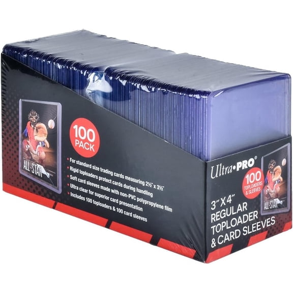 Ultra pro 100ct Top Loader 3 "X4", Baseball card protector Hard plastic, Trading Card Sports Card holder (100 hard card   100 soft card)1