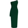 thumbnail image 3 of LAICAIW une Élégante Robe de Cocktail Pailletée Épaules Dénudées Nœud Papillon Femme Prom Taille Fine Fendue Sans Manches Soirée, 3 of 4