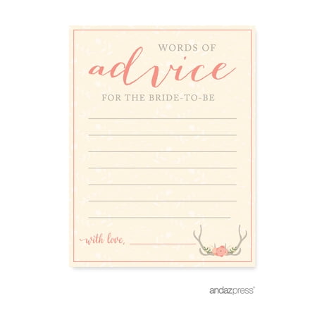 Words of Wisdom Woodland Deer Wedding Bridal Shower Game Cards  20-Pack price history on PriceWatchPro