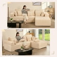 thumbnail image 3 of BIGSYY 107" L-Shape Right Corduroy Modular Sofa for Adults, Boneless, Deep Seat, No Assembly, White (2 Packages), 3 of 8