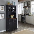 thumbnail image 2 of Pemberly Row Black Buffet with Cherry Wood Top and 2-Door Hutch, 2 of 2