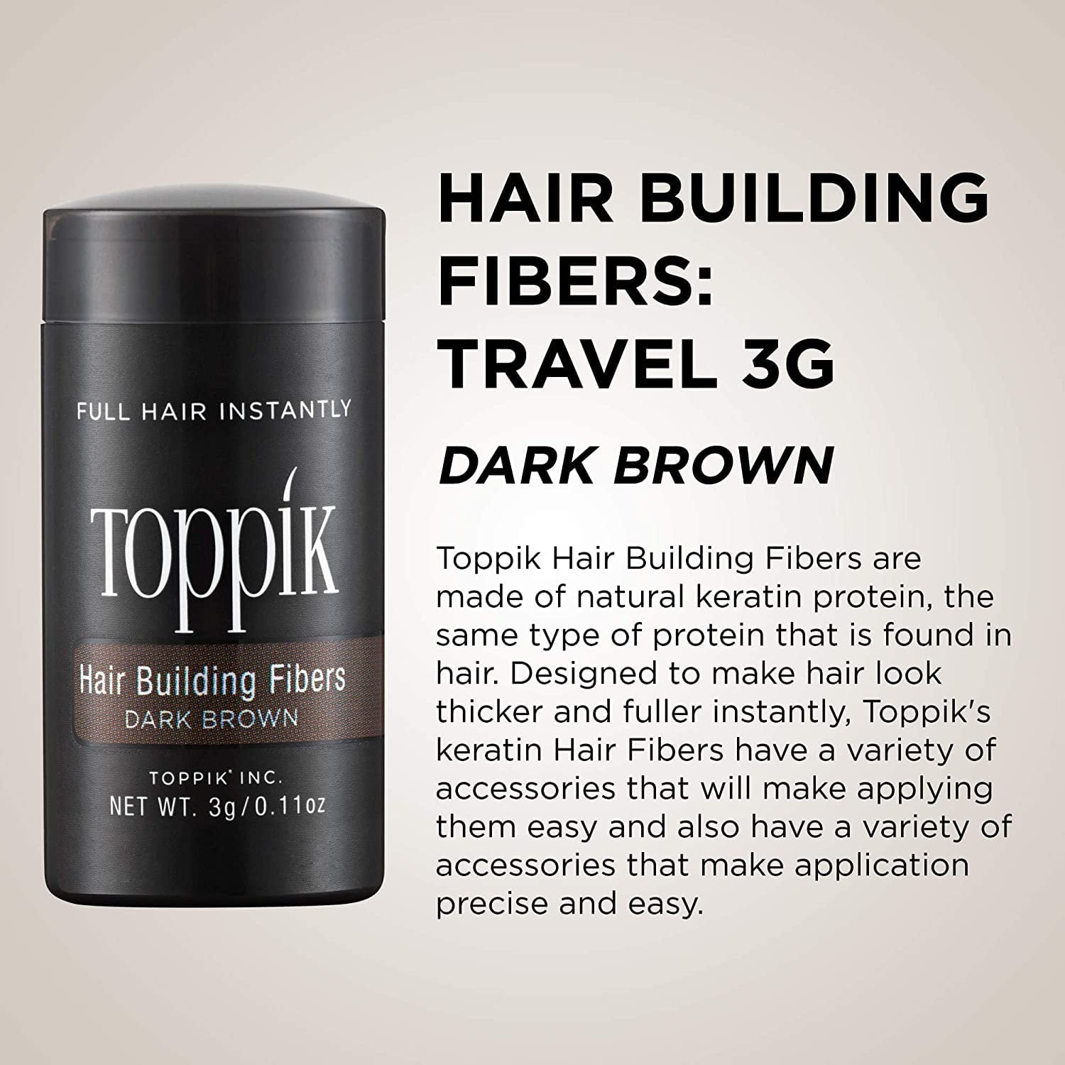 トピック Toppik Hair Building Fibers - # Black 3g 0.11oz