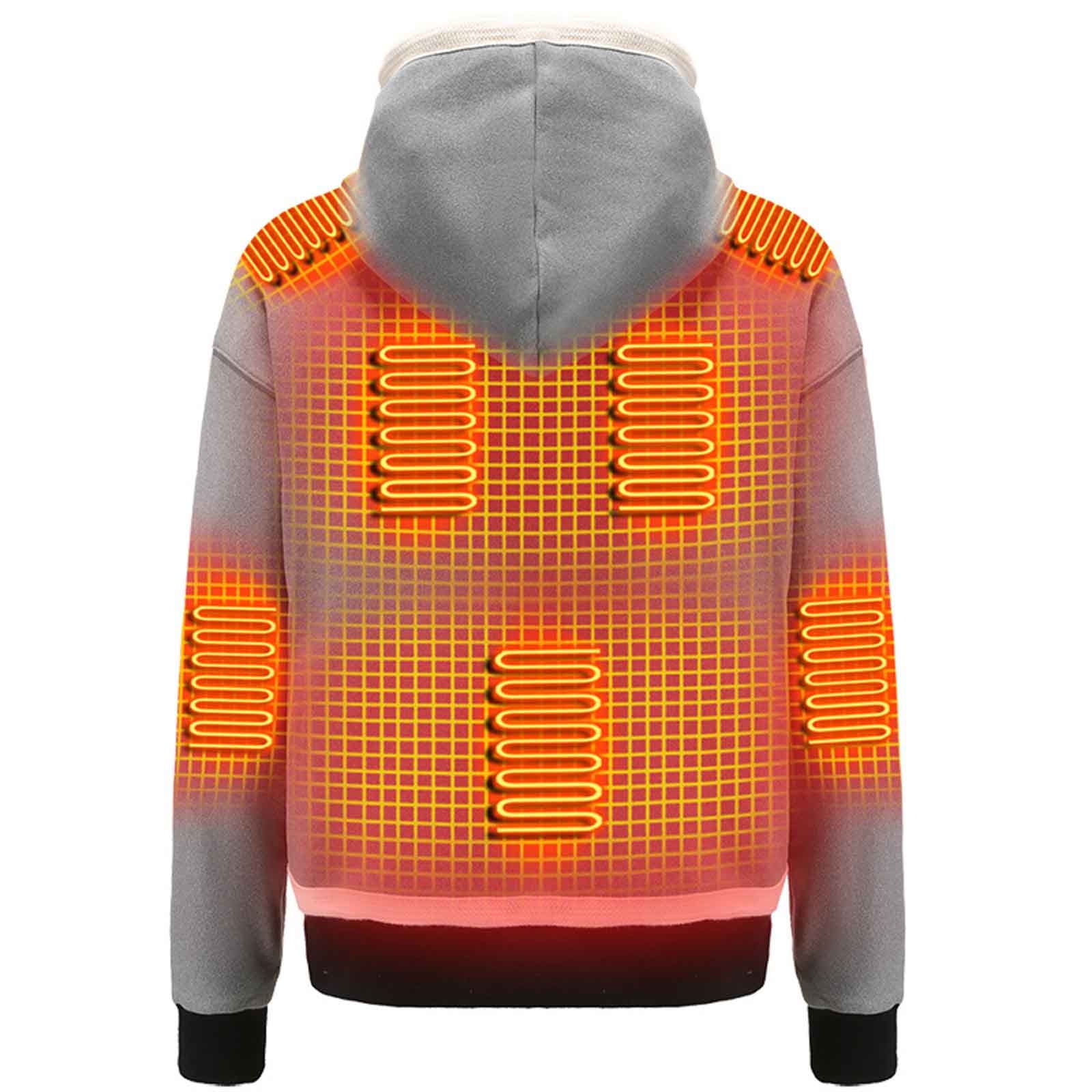 Titcea Heated Hoodie Women, 3 Adjustable Temperature 9 Heating Zones, USB Rechargeable Heated Sweatshirt with Hood Fashion Print Drawstring Warming Sweater, Gifts for Her
