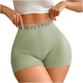 thumbnail image 4 of Blmnix High Waisted Women Panties Boxer Briefs Seamless Tummy Control Underwear Embossed Green Womens Seamless Underwear, 4 of 5