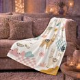 thumbnail image 6 of Llamas with Checkerboard Hills Rainbows and Sun Pattern, Cute Boho Animal Art for Llama Lovers, Birthday Gift, Soft Flannel Blanket for Bedroom, Fresh Home Decor, 6 of 9
