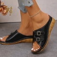 thumbnail image 5 of Norvail Womens Platform Wedge Sandals,Cork Wedges HeelsSlip On Platform Slides Sandals, Comfortable Open Toe Casual Dressy Summer Going Out Shoes, 5 of 7
