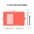 thumbnail image 3 of Tableta digitalizadora Huion Hs611 10X6 pulgadas rojo rojo, 3 of 6