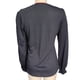 thumbnail image 2 of Camisa informal de manga larga abombada con encaje y cuello en V para mujer, Top elegante con bloques de color holgados y huecos, color negro XL, 2 of 3