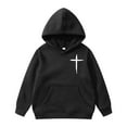 thumbnail image 1 of GDREDA Kid Sweatshirts Children's Long Sleeved Pullover Pocket Hoodie Jacket Black,4-5 Years, 1 of 6