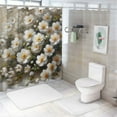 thumbnail image 7 of WERPE White Lily Abstract Floral Print Chic Modern Bathroom Decor Waterproof Shower Curtain Multiple Sizes White, 7 of 7