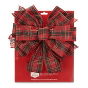 Holiday Time Red Tartan Plaid Bow with 24" Tails