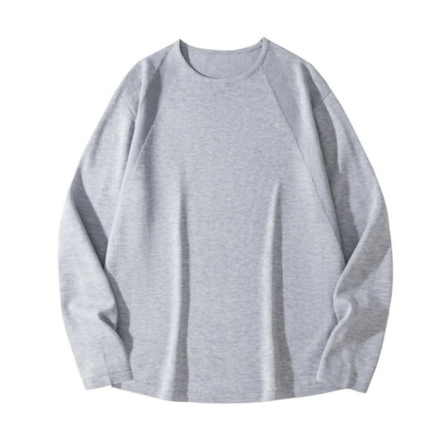 Yaoyar Men's Long Sleeved Round Neck Color Blocked Casual Sweater For Warmth Solid Color Loose And Lazy Style Versatile Pullover Knit Sweater
