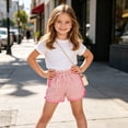 thumbnail image 4 of Diufon Kids Shorts Boys Girls Elastic High Waist Sport Running Gingham Shorts Summer Fashion Plaid Short Pants, 4 of 9