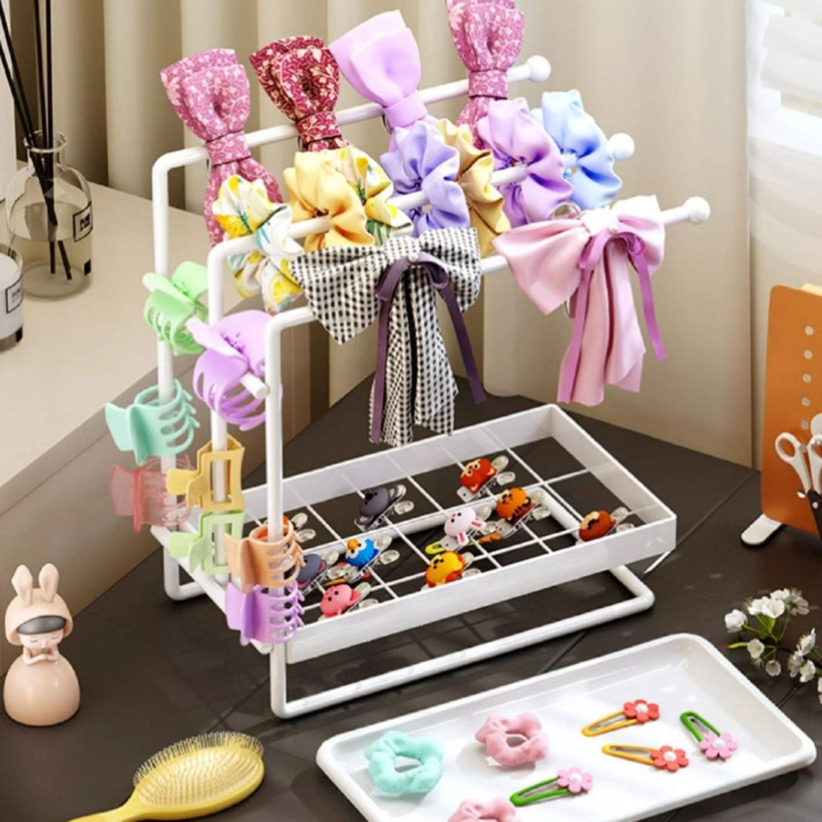 Headband Holder Organized For Women And Girls Large Scrunchie Storage Stand For Hair Accessories Space Saving