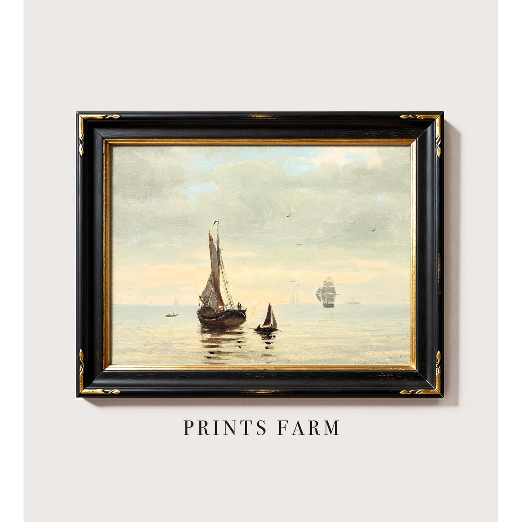 Vintage Sailing Boat Coastal Nautical Decor Wall Art