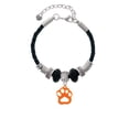 thumbnail image 2 of Delight Jewelry Acrylic Small Paw Orange Aunt Celtic Knot Leather Bead Bracelet, 7"+2" Extender, 2 of 4