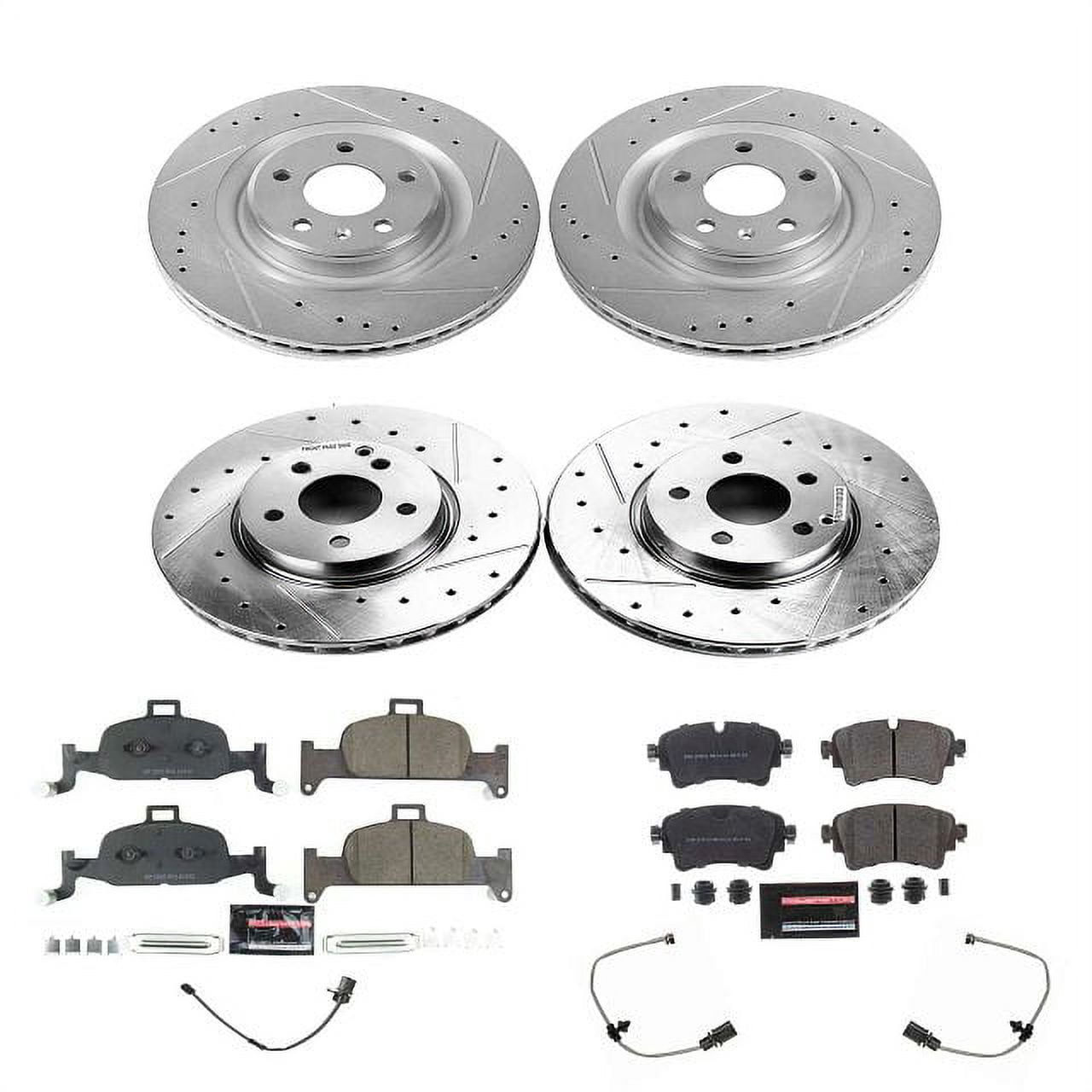 PowerStop Front and Rear Z23 Evolution Sport Carbon-Fiber Ceramic Brake Pad and Drilled & Slotted Rotor Kit Fits: AUDI Select Models K8552