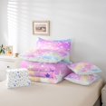 thumbnail image 6 of Manfei Sparkling Stars Print 7-Piece King Bedding,Rainbow Gradient King Bed in a Bag,Multicolor,Colorful Stars Reversible, 6 of 7