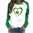 thumbnail image 2 of Xuyuer St. Patrick's Day Sweatshirt for Women Irish Shamrock Pullover Shirts Tops Raglan Sleeve Lucky Leaf Clover Shirt, 2 of 7