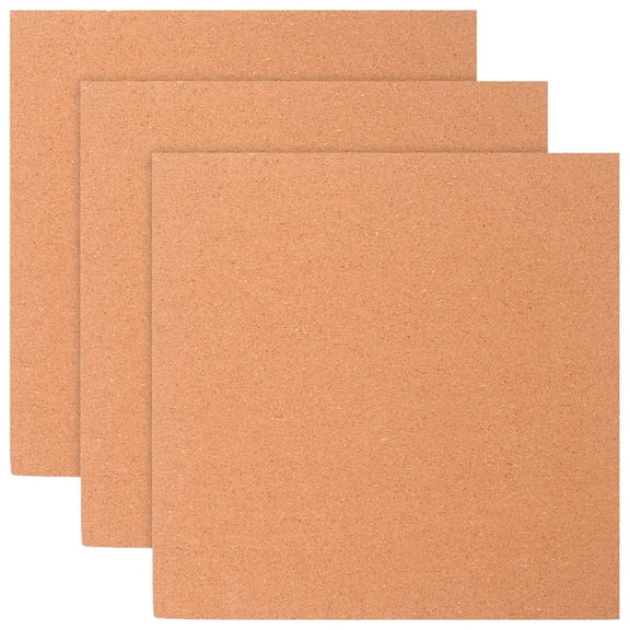 SILENRADAWN Brown Cork Board Bulletin Board 3Pcs 11.79X11.79in