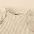 thumbnail image 5 of HCNTES Toddler Baby Girl Spring Summer Daily 2PCS OutfitsBreathable Fabric Romper Set with Elastic Bottoms for Kids Girls(L01-Beige,9-12 Months), 5 of 7