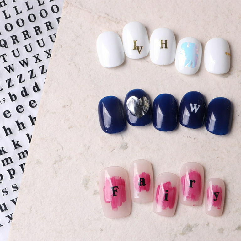 Set Colorful 26 Alphabets Nails Sticker DIY Manicure Adhesive